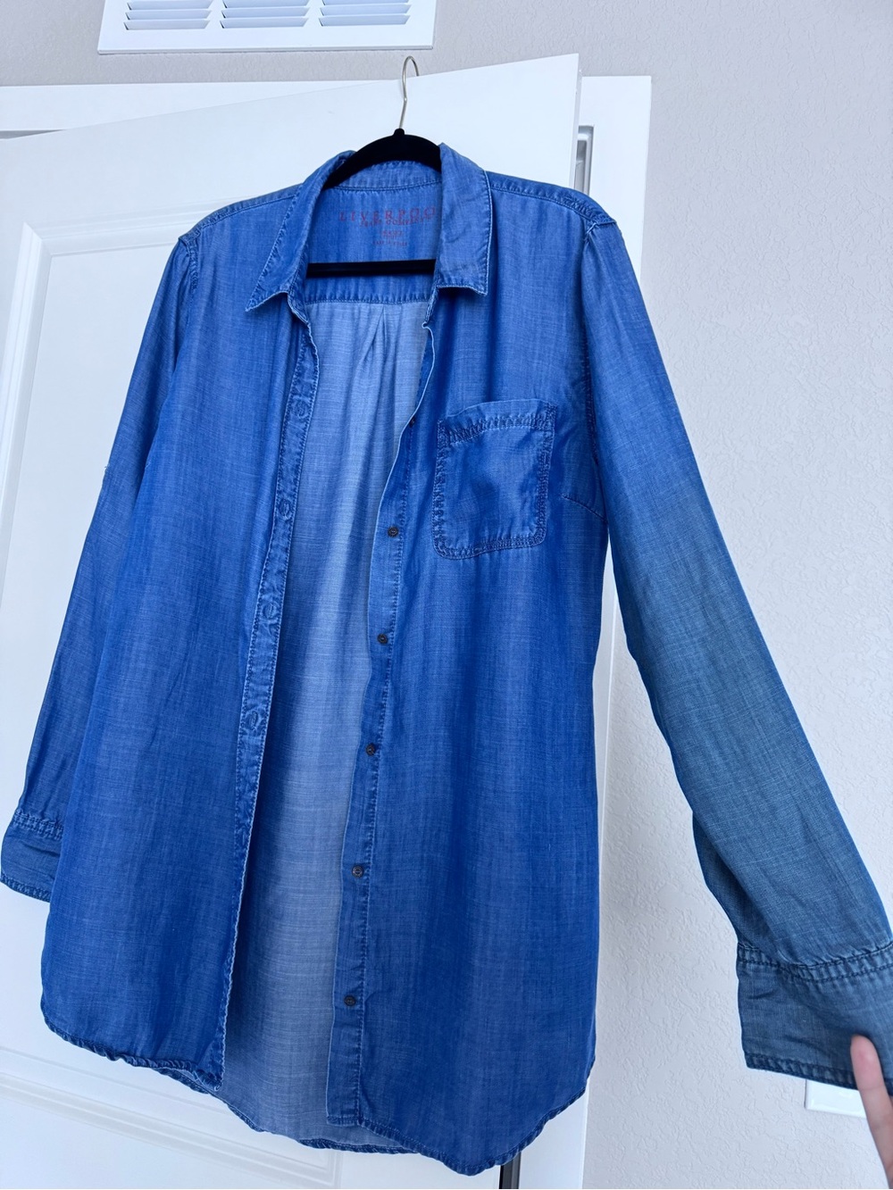 Liverpool Blue Denim Button-Up Jean Jacket